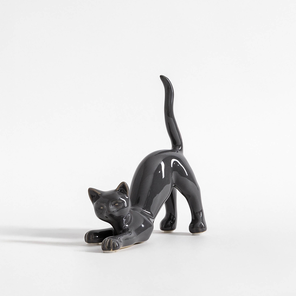 Figurka dekoracyjna KOT szary