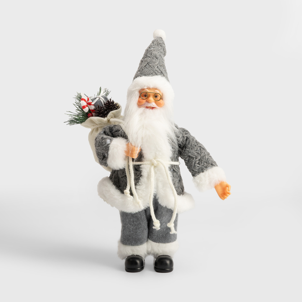 Figurka vánoční MIKULÁŠ šedá 40 cm