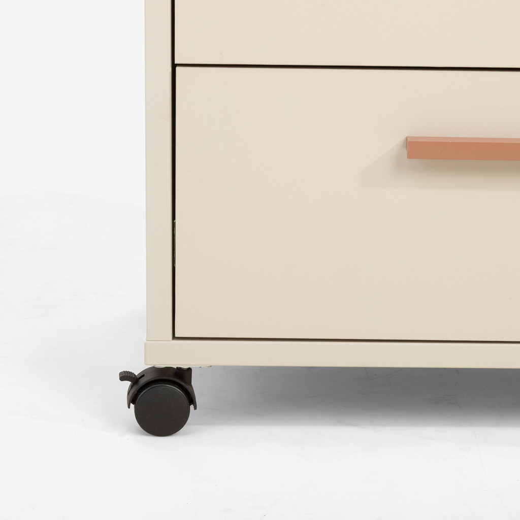 Noční stolek na kolečkách písková barva MILLES