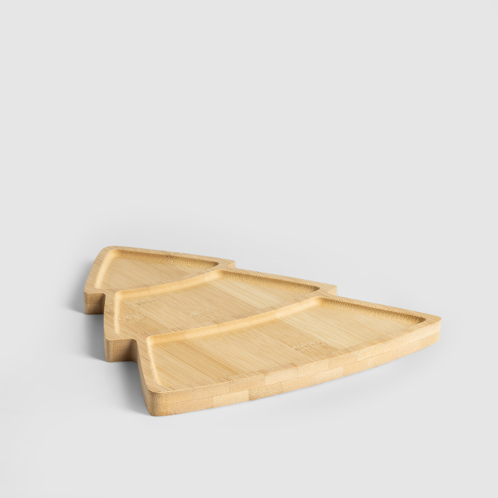 Bambusový tác na servírování VÁNOČNÍ STROMEK 25x22 cm