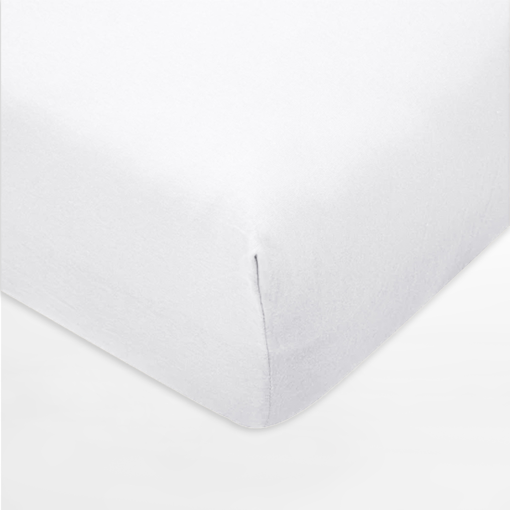 Bílé jersey prostěradlo s gumou IVETTE 200x220 cm