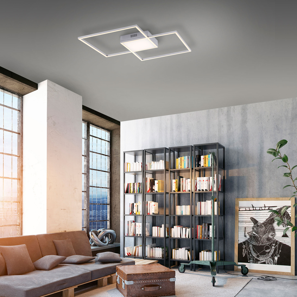 Stříbrné stropní LED svítidlo s dálkovým ovládáním ASMIN