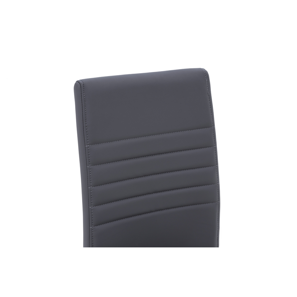 Šedá židle s ližinovou podnoži, eko kůže, AMI