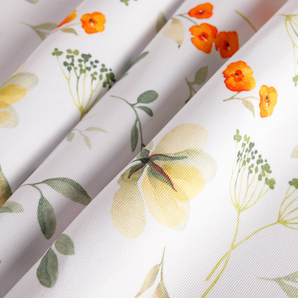 Bílý ubrus s polními květy GARDENA 140x240 cm