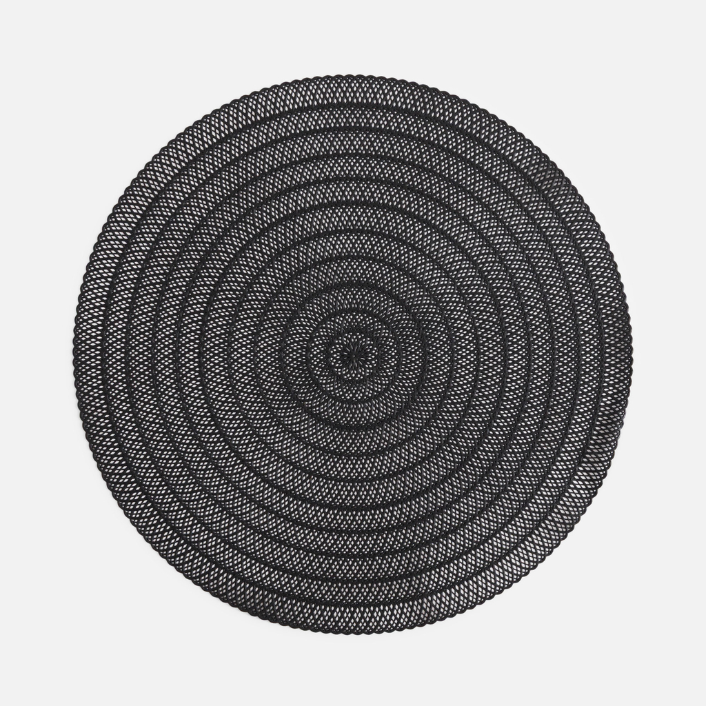 Kulaté prostírání, černá, 38 cm
