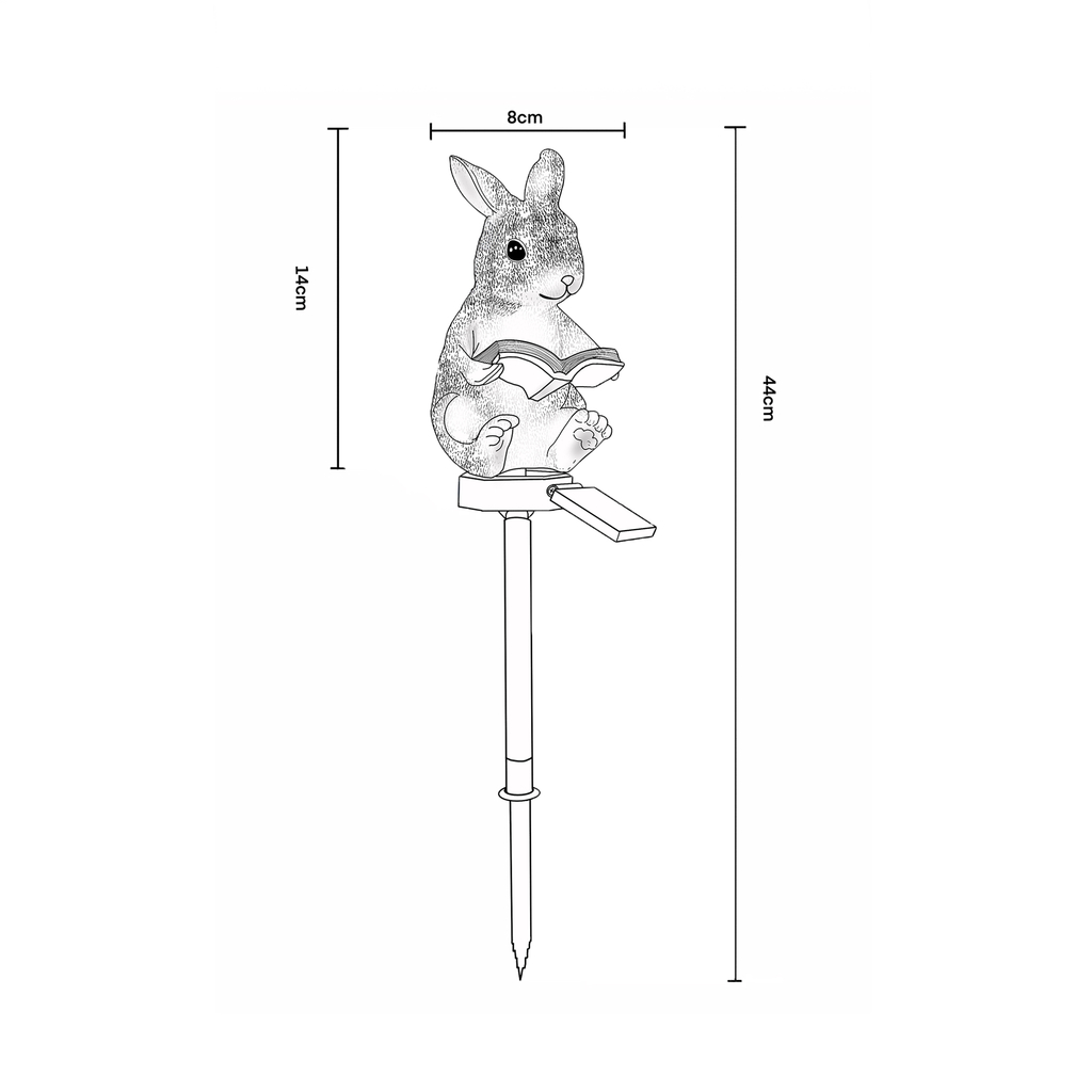 Venkovní solární LED dekorace IP44 KRÁLÍK