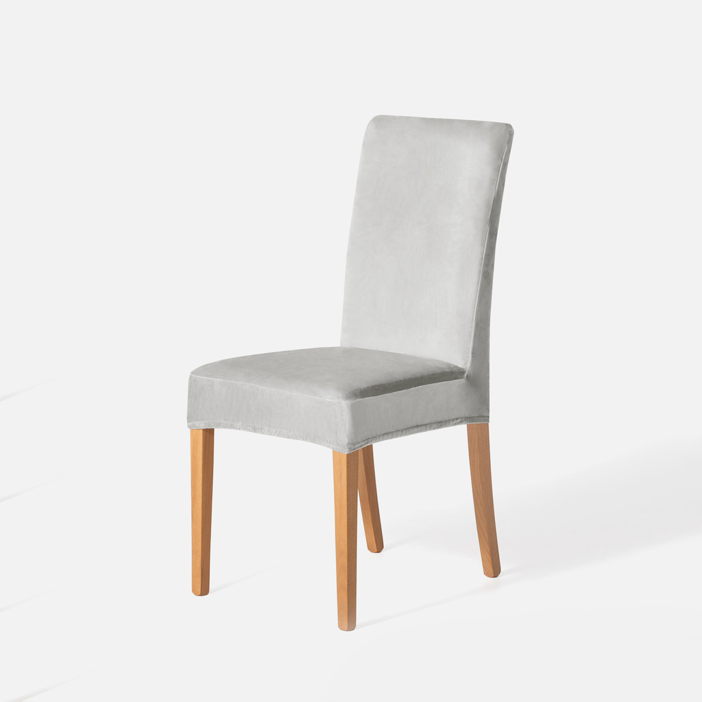 Potah na židli stříbrný SENTO 48x48x58 4 ks