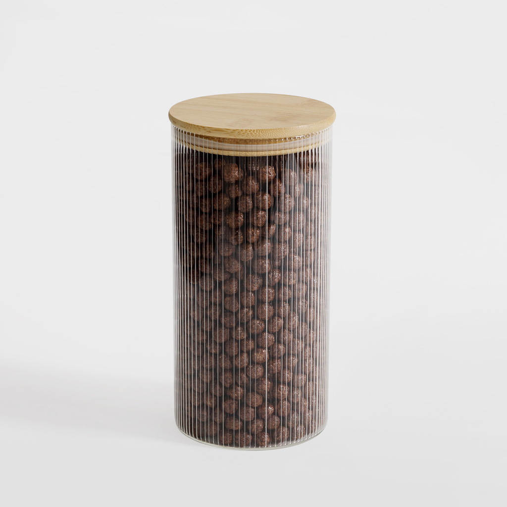 Skleněná dóza s bambusovým víkem 1300 ml
