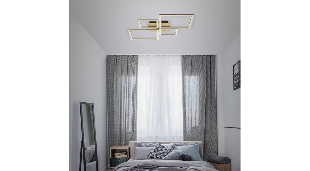 Zlato-hnědé otočné stropní svítidlo LED FRAME 75 cm