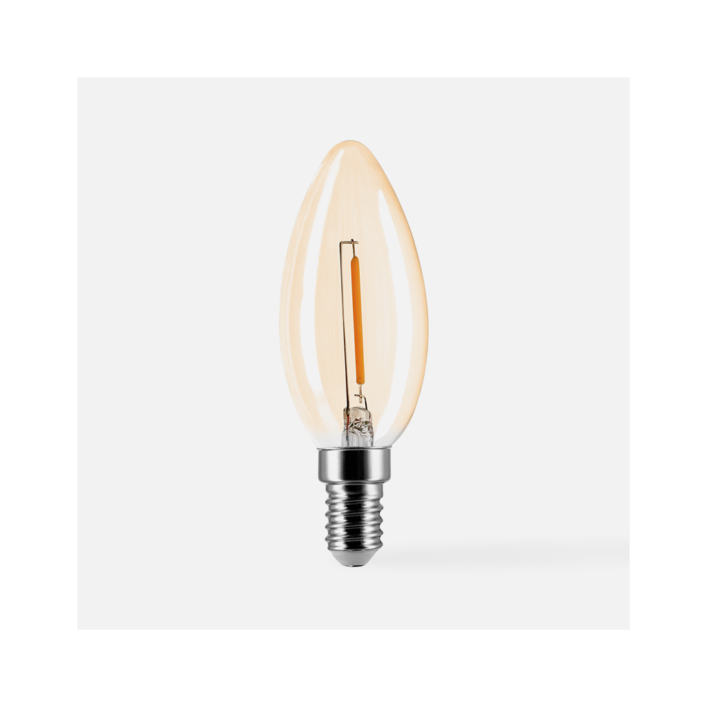 LED žárovka teplá barva ORO-AMBER-E14-C35-1W-WW