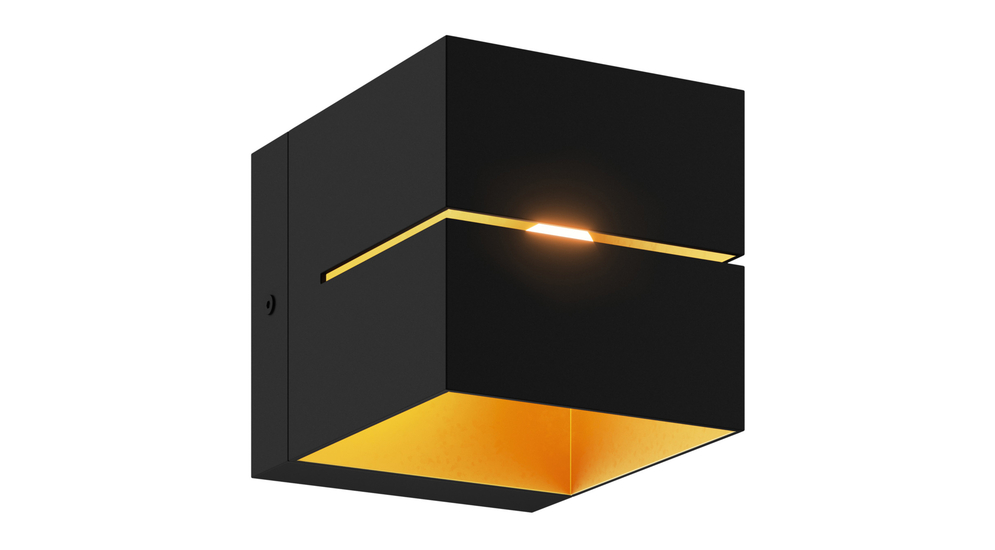 Nástěnná lampa krychle černo-zlatá TRANSFER WL 2