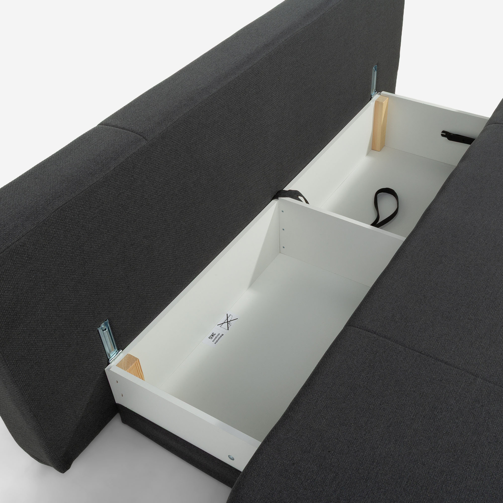 Třímístná rozkládací pohovka BORGO černo-šedá