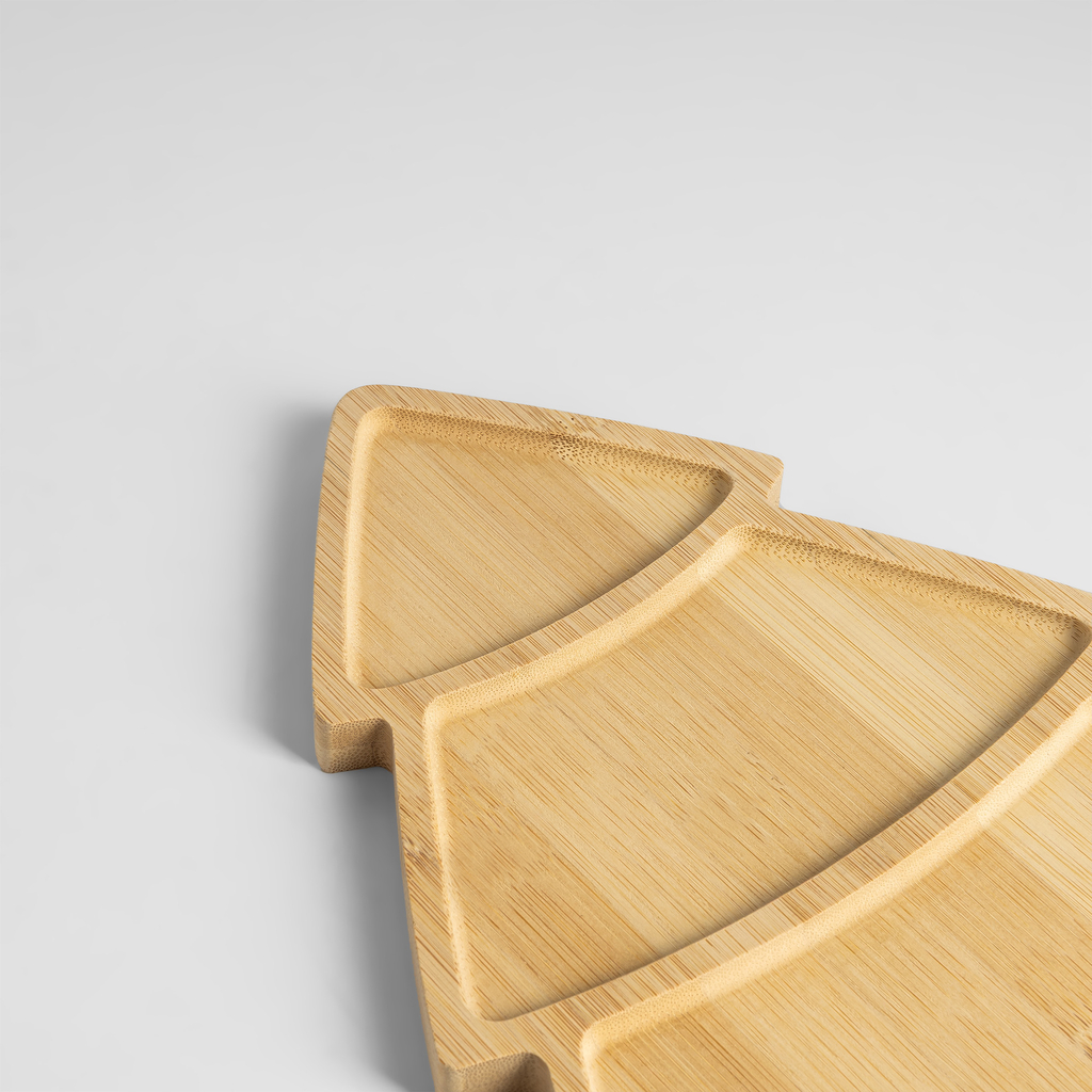 Bambusový tác na servírování VÁNOČNÍ STROMEK 25x22 cm