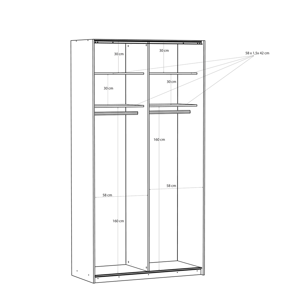 Skříň s posuvnými dveřmi FITIO mat 120 cm