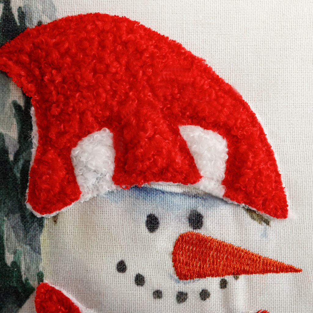 Vánoční povlak RETRO se sněhulákem bílý 45x45 cm