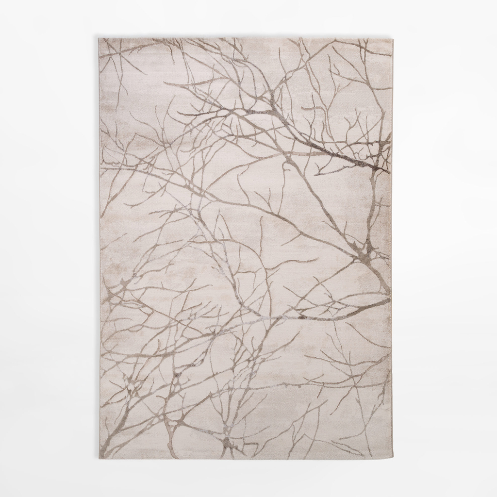 Krémový koberec s větvemi SPAZZIO 160x230 cm