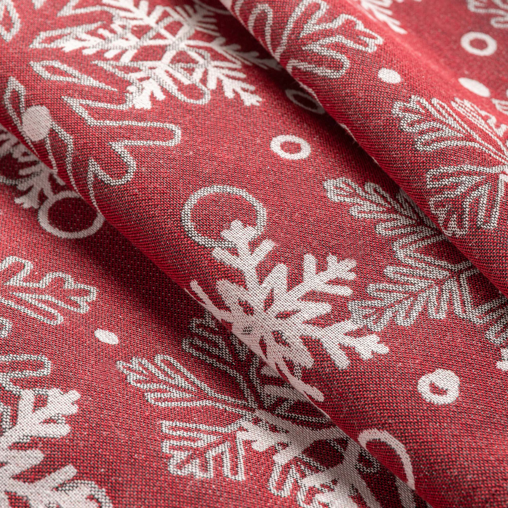 Běhoun na stůl se sněhovými vločkami VINTRO červený 40x120 cm