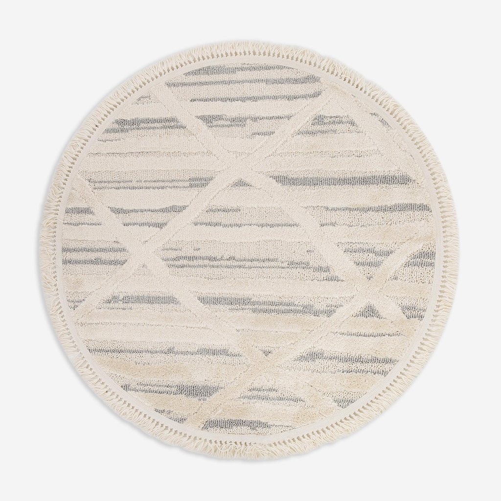 Koberec boho kulatý geometrický NINA, 120 cm