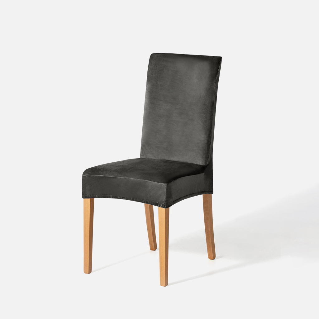 Potah na židli tmavě šedý SENTO 48x48x58 4 ks