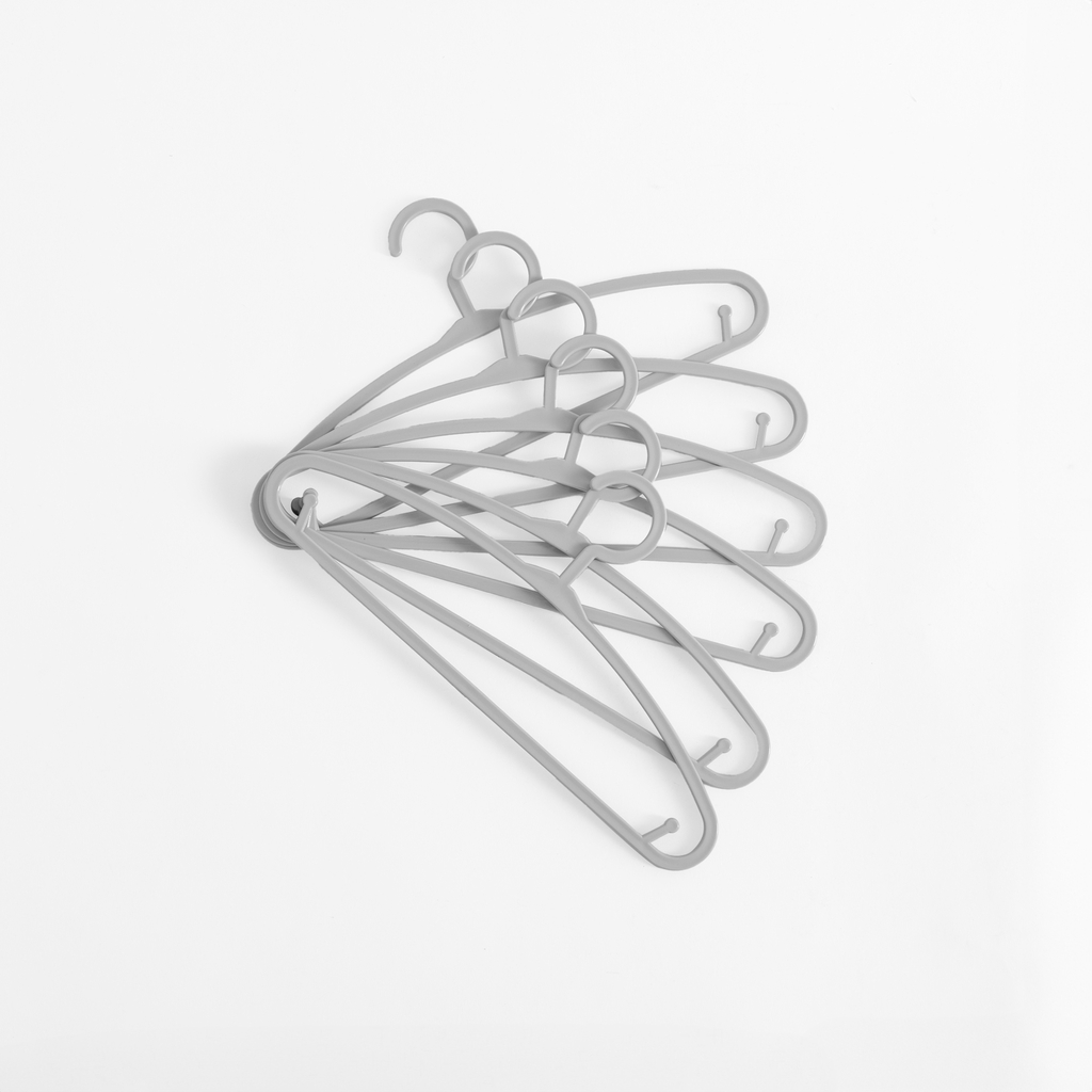 Sada dětských šatních ramínek šedých 6 ks