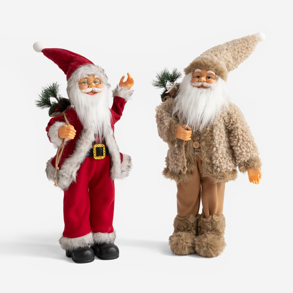 Červená figurka s bílým lemováním SANTA CLAUS 75 cm