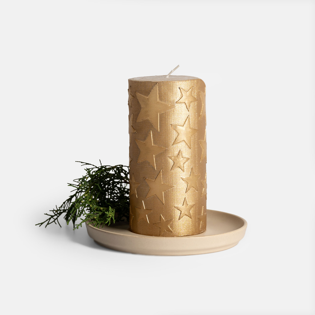 Svíčka HVĚZDA champagne 6,5x14 cm