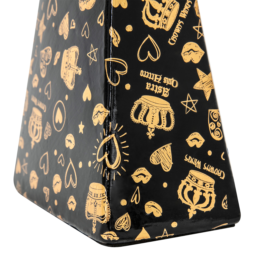 Stolní lampa keramická černá 34,5 cm