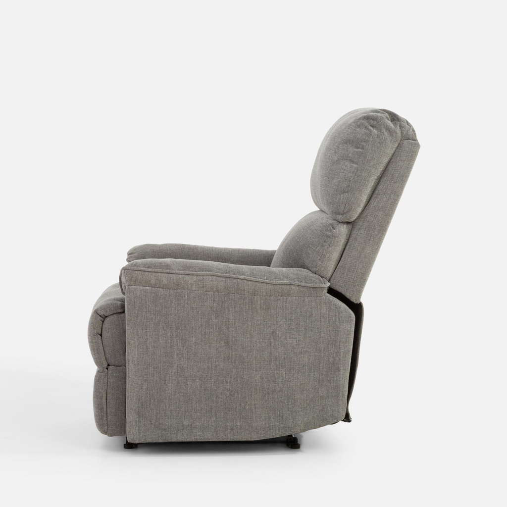 Světle šedé křeslo s relaxační funkcí ZINII