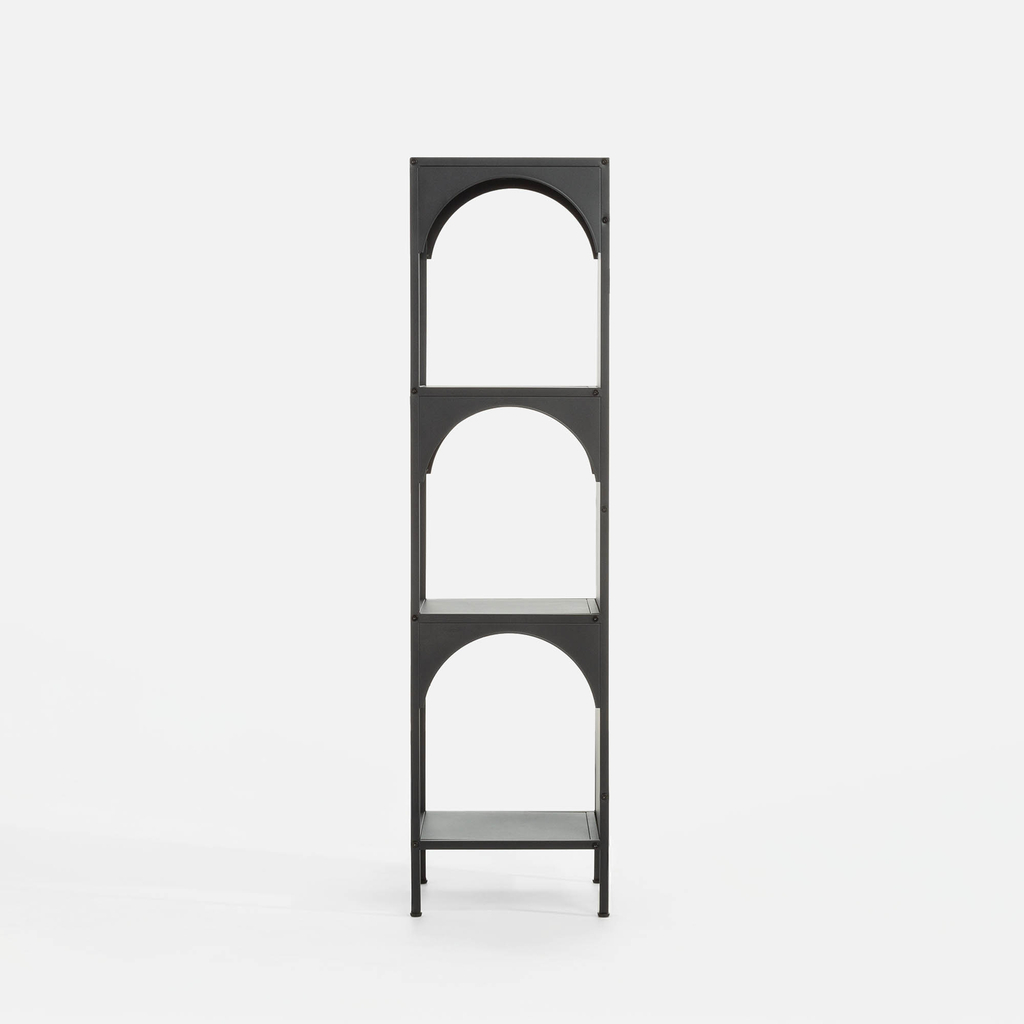 Černý kovový regál HOCCA 133,5 cm