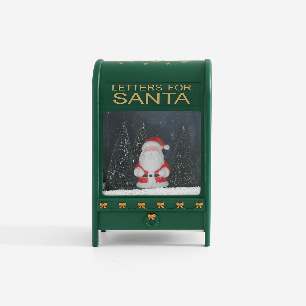 Hrající dekorace LED POŠTOVNÍ SCHRÁNKA zelená 40 cm