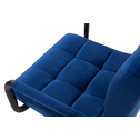 Tmavě modrá velurová barová židle UCEDO