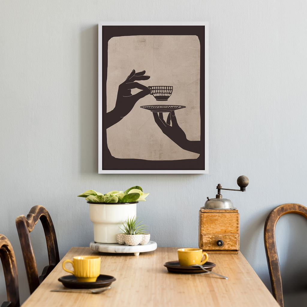 Obraz v bílém rámu COFFE SHADOW 50x70 cm