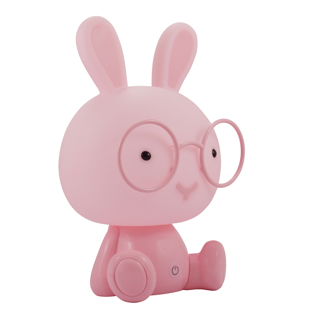 Růžová noční lampička LED KRÁLÍK