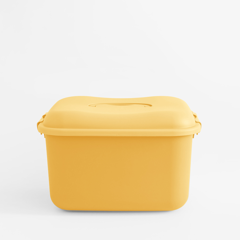 Úložný box na kolečkách, žlutý, 46x37x30 cm