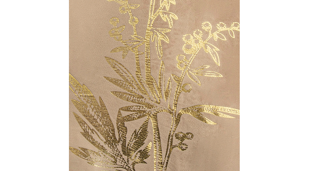 Velurový povlak na polštář s květinovým motivem béžový HERBS 45x45 cm