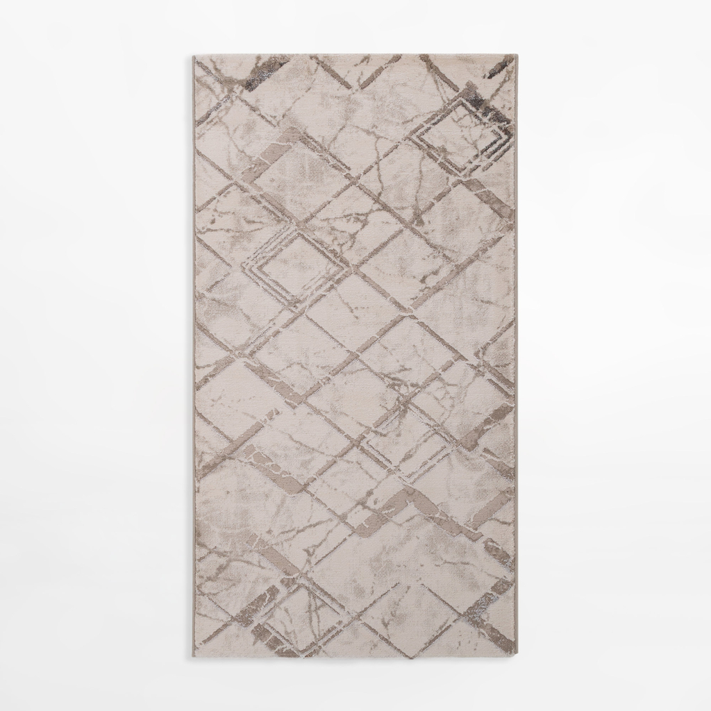 Krémový koberec s kosočtverci SPAZZIO 80x150 cm
