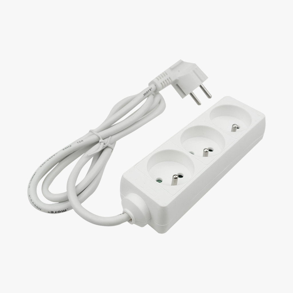 Prodlužovací kabel 3 zásuvky s uzemněním 150 cm bílý