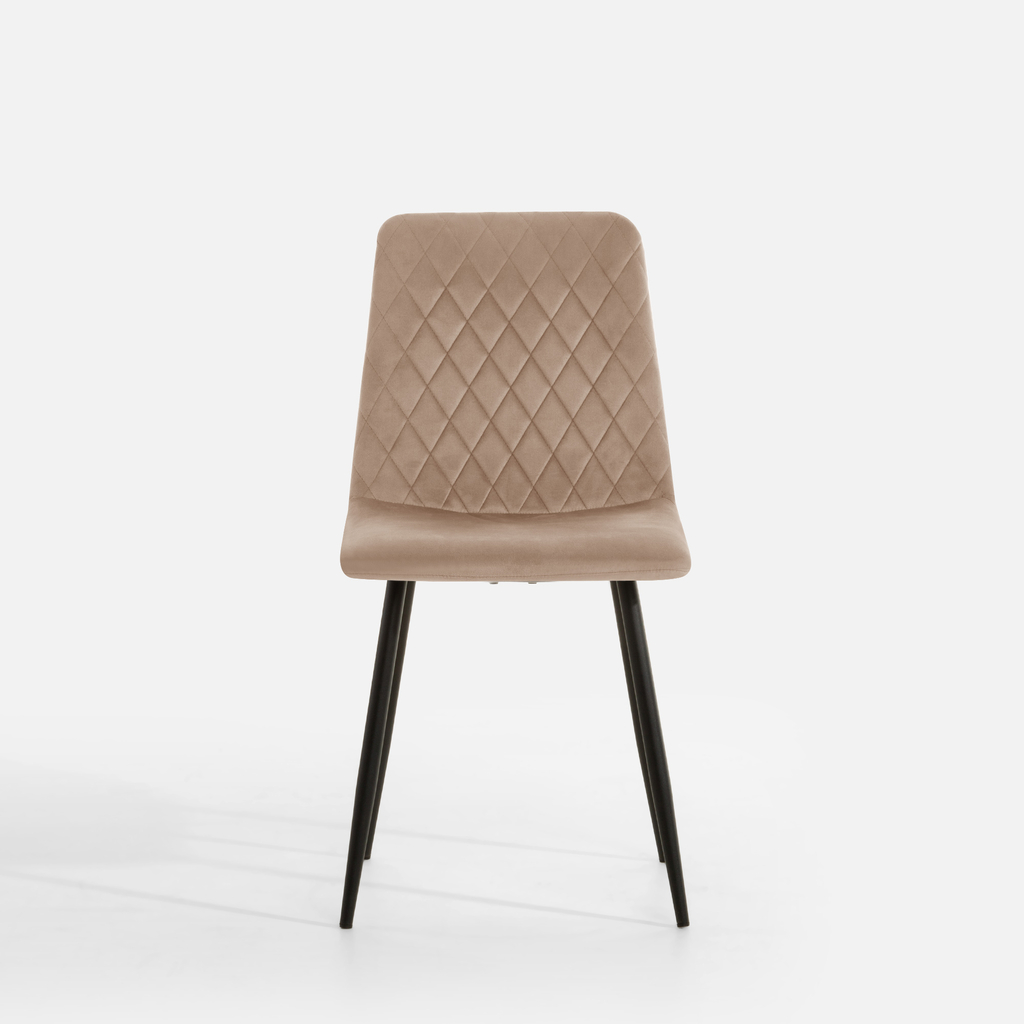 Béžová čalouněná prošívaná židle ALLINA