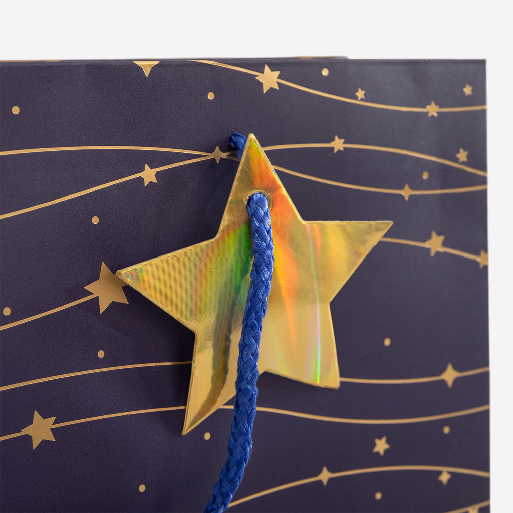 Dárková taška s hvězdičkami 32 cm MIX
