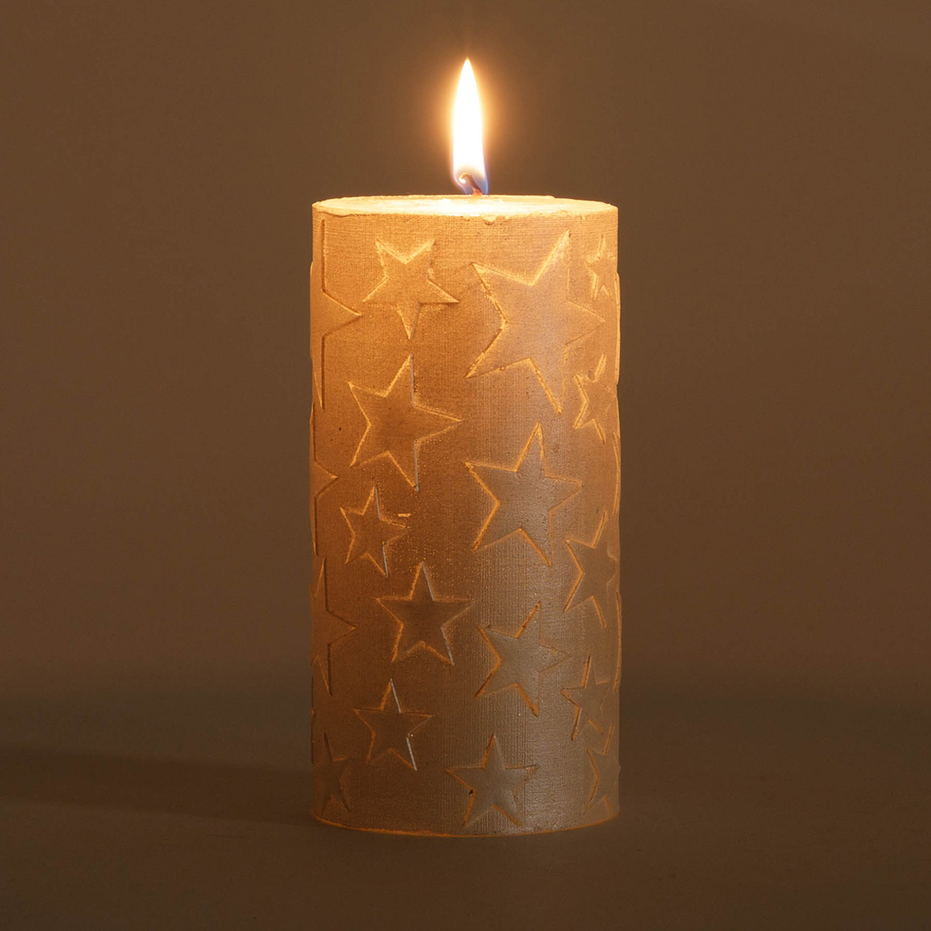 Svíčka HVĚZDA champagne 6,5x14 cm