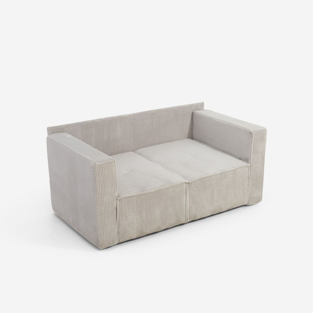 Manšestrová dvoumístná rozkládací pohovka LUSO pravá