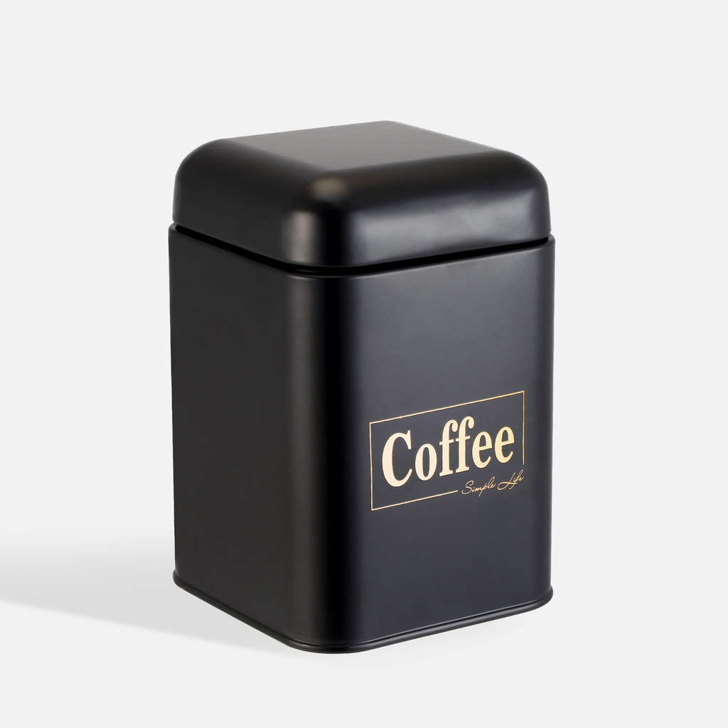 Plechová dóza do kuchyně černá COFFEE 19 cm