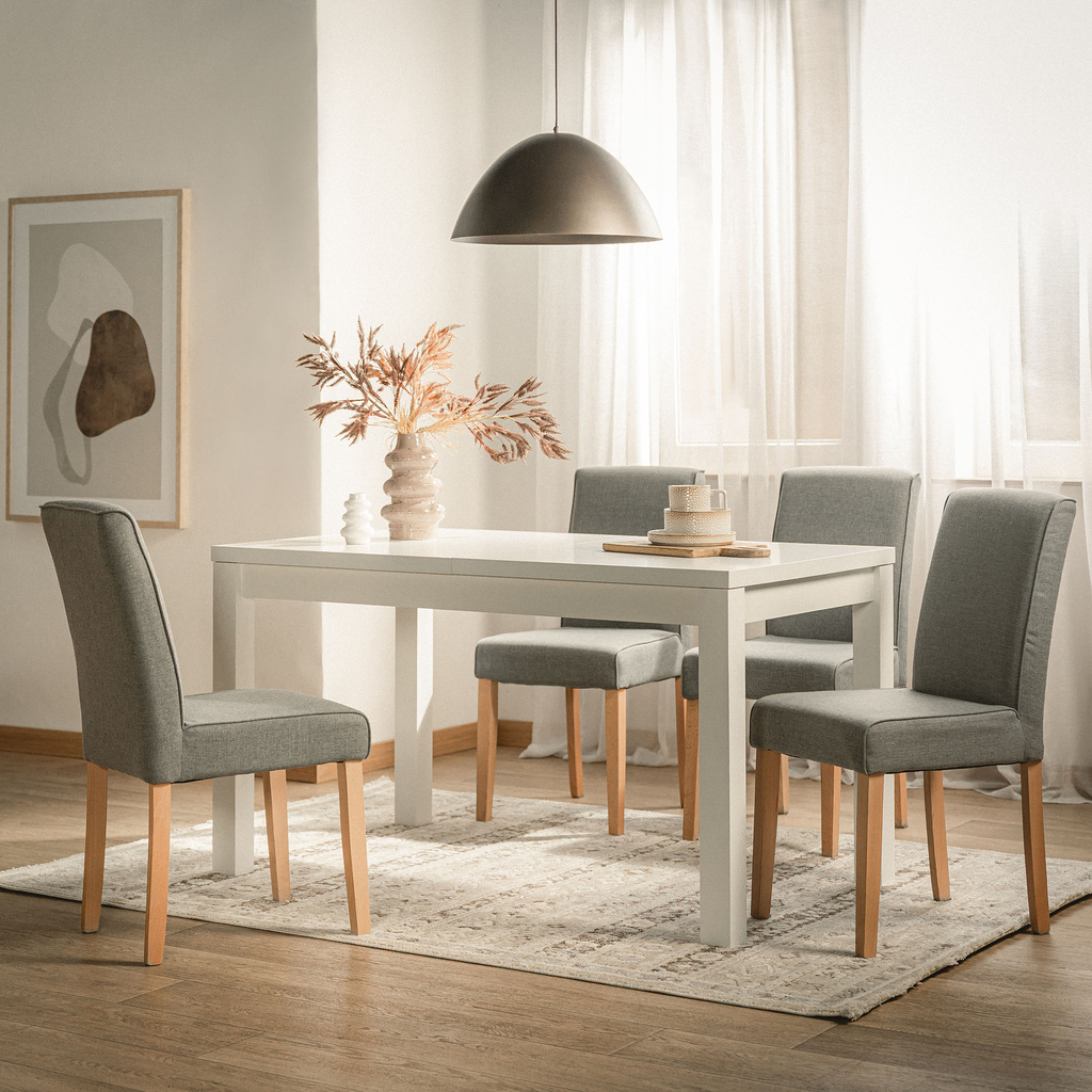 Rozkládací stůl bílý mat KELIN 138-178 cm