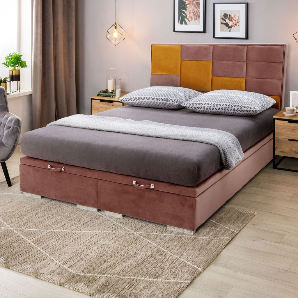 Rám postele boxspring FIBI KP 25 140x200 růžová