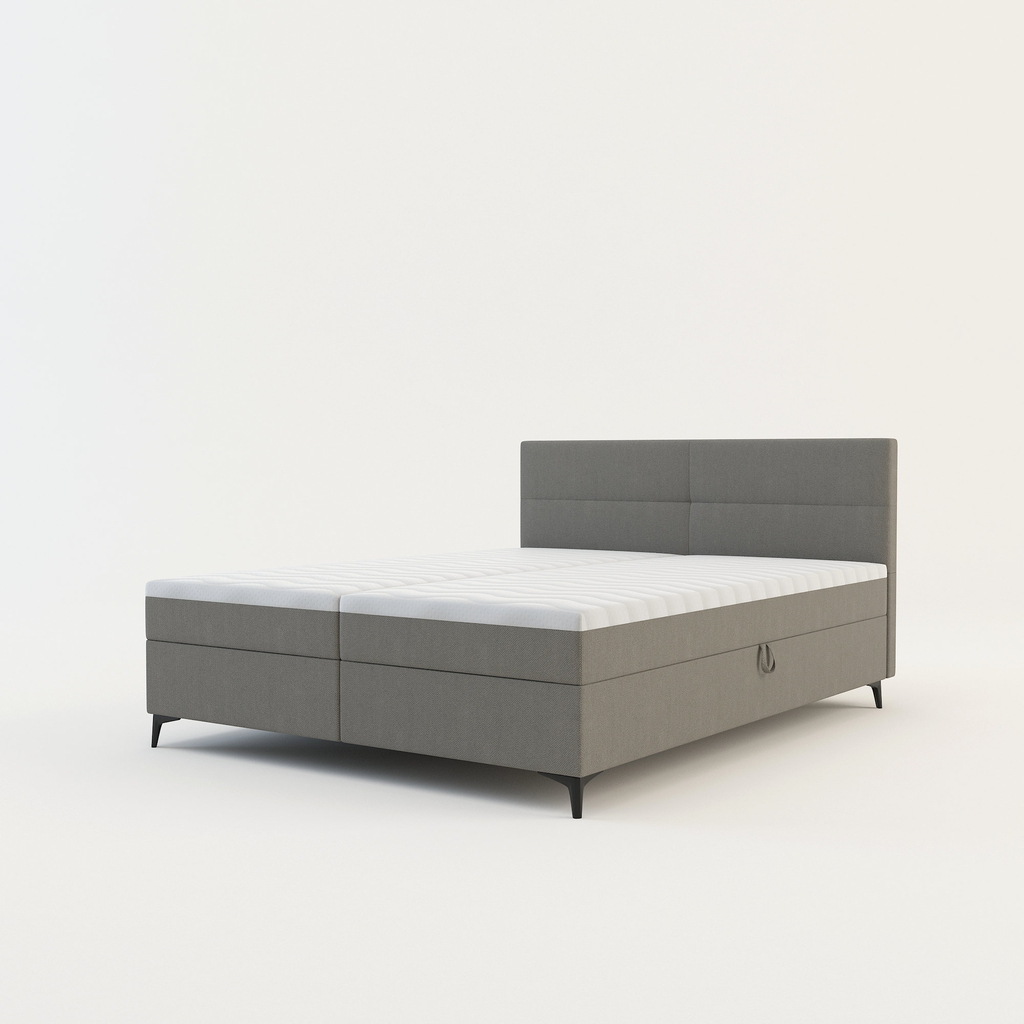 Světle šedá postel boxspring MARY 160x200 cm
