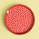 Sada 4 červených plastových talířů, 21 cm