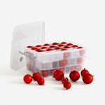 Sada 70 kusů červených vánočních baněk v krabičce