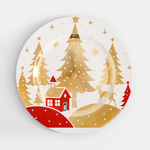 Bílý dekorativní talíř s vánočním vzorem 33 cm