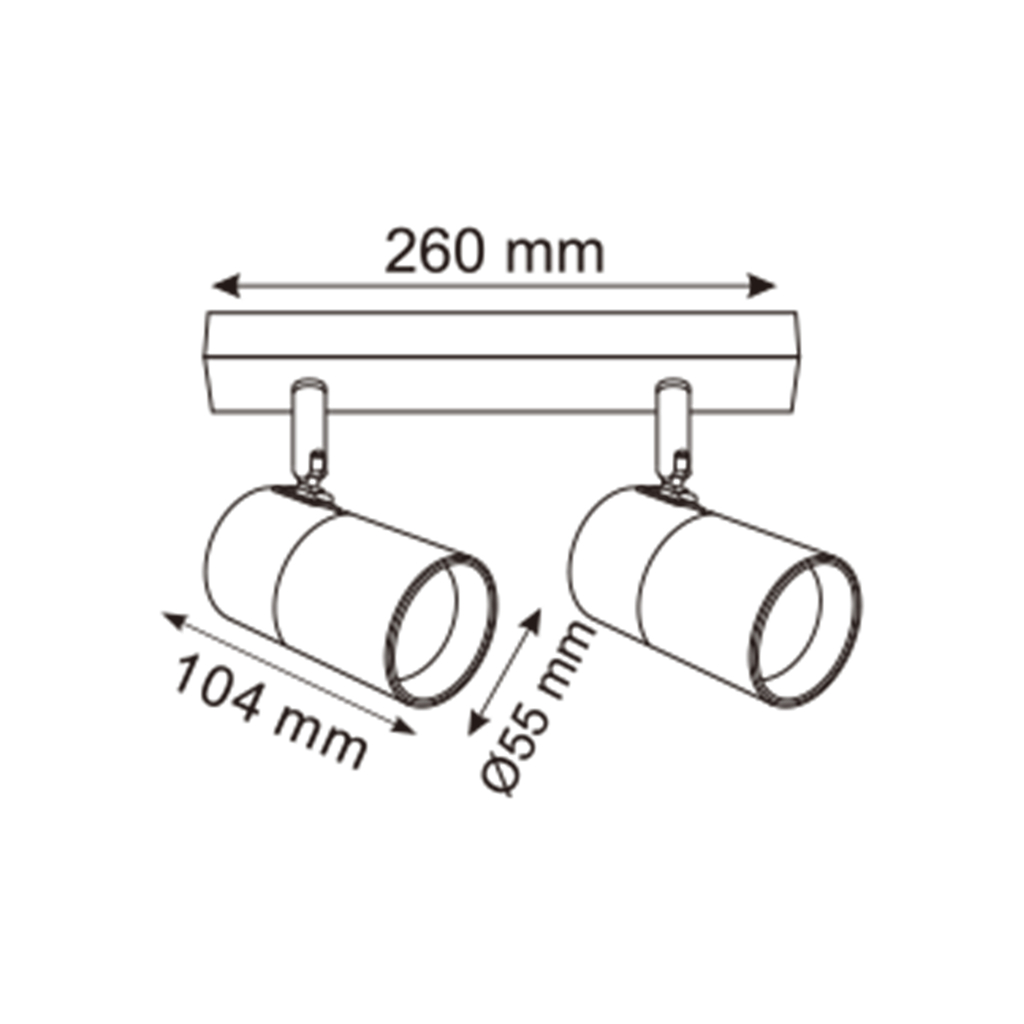 Stropní svítidlo se 2 nastavitelnými bodovými světly černo-zlaté FORI
