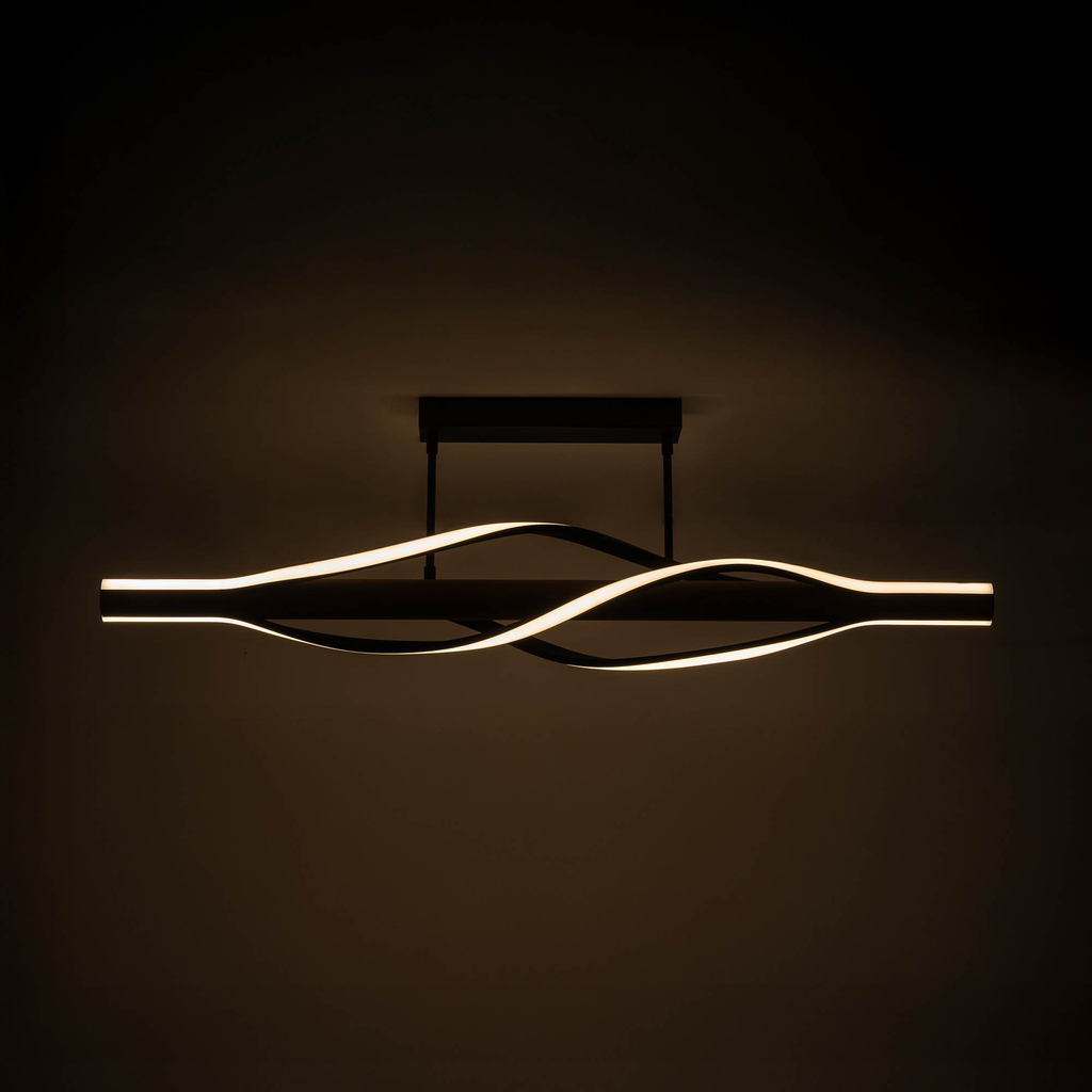 Dřevěné černé stropní LED svítidlo BAEZ